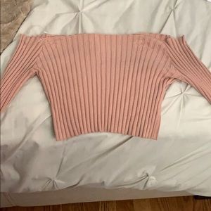 Crop top off the shoulder long sleeve